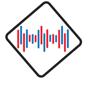 Modern soundwave icon representing audio, music, and digital sound technology.
