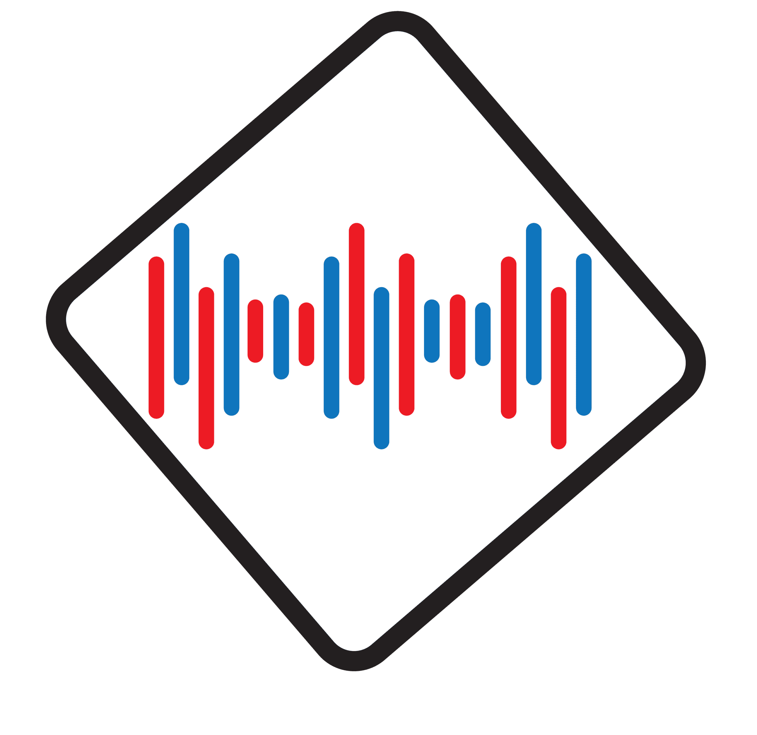 Modern soundwave icon representing audio, music, and digital sound technology.